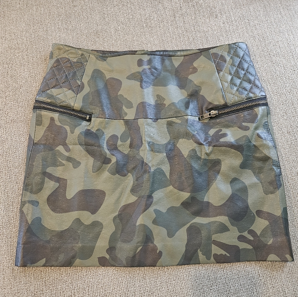 Sam Edelman Green and Brown Mini Skirt
